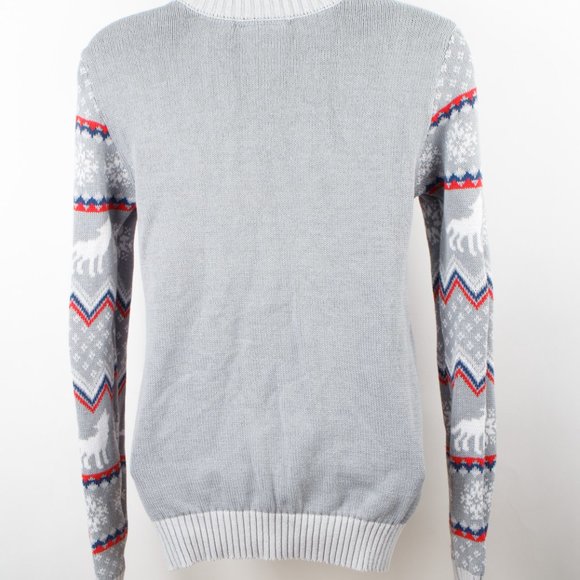 Game of Thrones Winter Is Here White Direwolf Gray Pullover Ugly Sweater XS - Picture 4 of 7